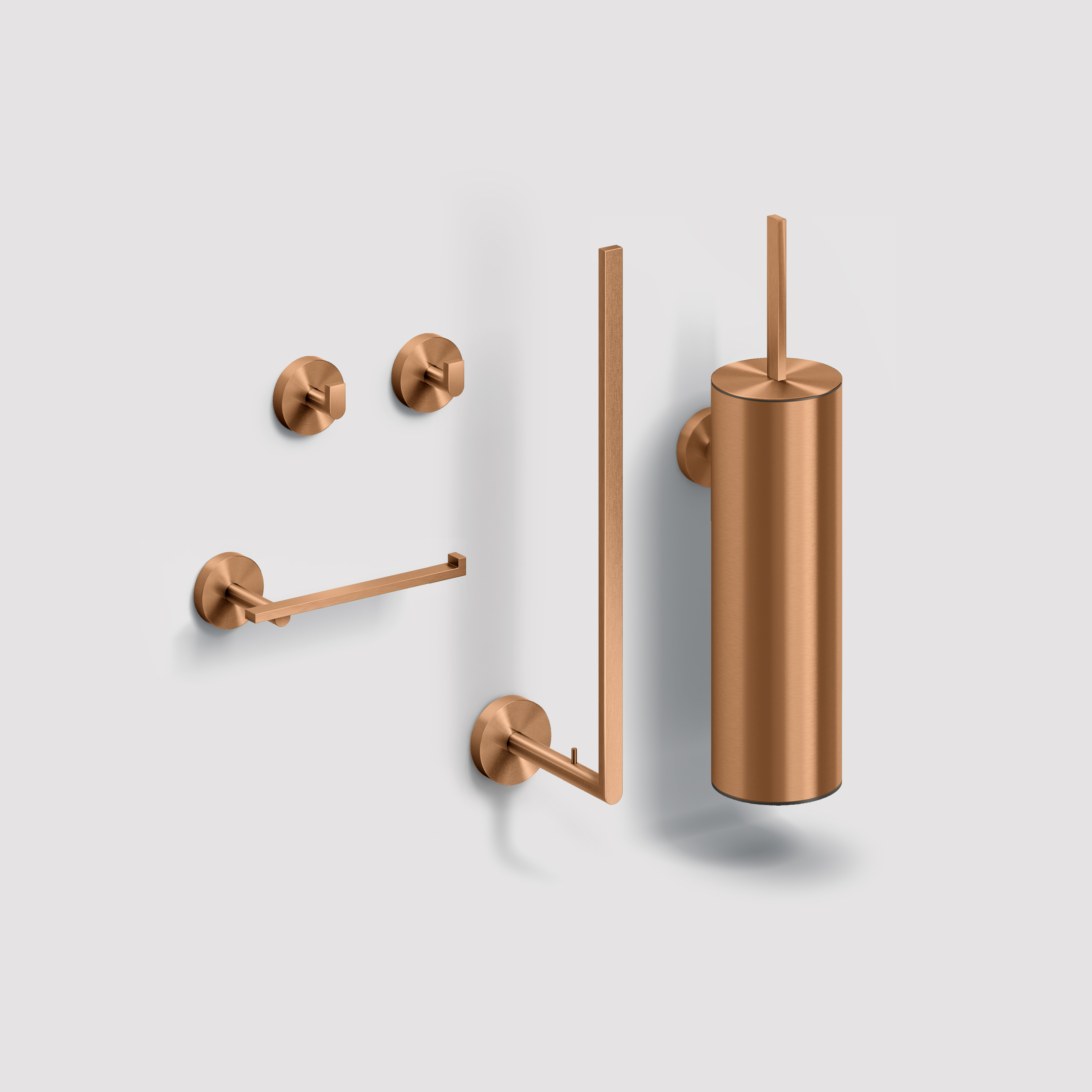 Clou Flat toilet accessoireset, brons geborsteld PVD	